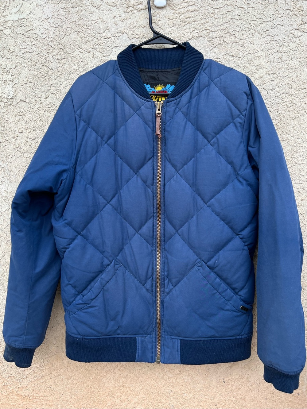 Vintage Eddie Bauer 1936 Skyliner Down Bomber Jacket Navy Quilted Men’s MEDIUM